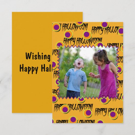 Happy Halloween Foto Card (Vorne/Hinten)