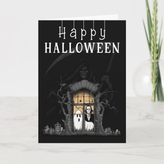 Happy Halloween Foto Card Dankeskarte (Vorderseite)