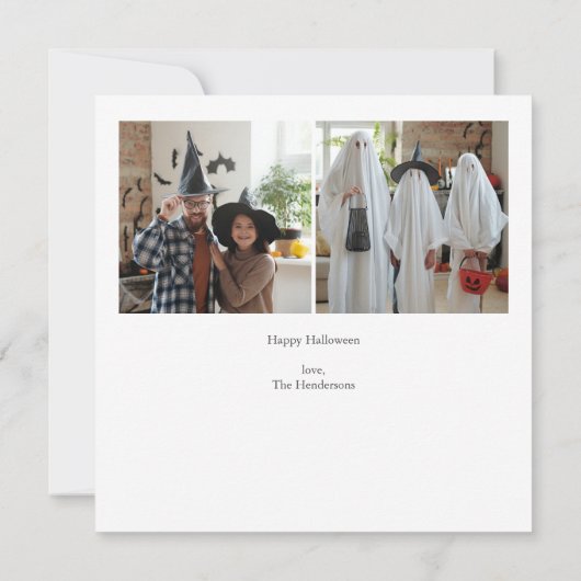 Happy Halloween Foto Collage Simple Karte (Rückseite)