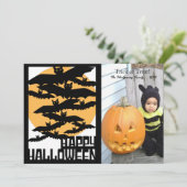 Happy Halloween Foto Feiertagskarte (Stehend Vorderseite)