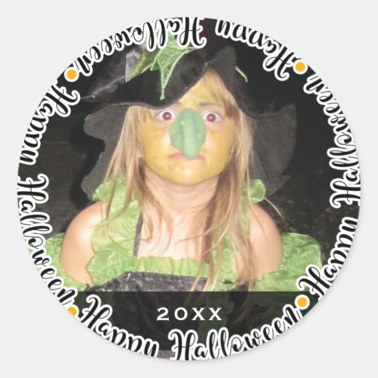 Happy Halloween Foto Picture Custom Gevor Party Runder Aufkleber (Vorderseite)