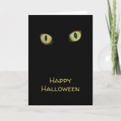 Happy Halloween Fotografy Yellow Cat Eyes Black Karte (Vorderseite)