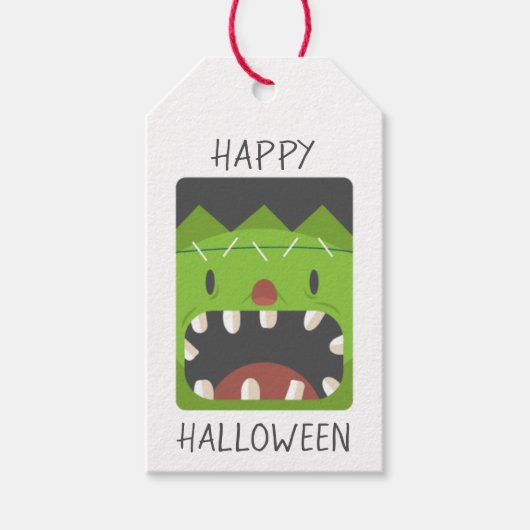 Happy Halloween Frankenstein Monster Face Geschenkanhänger (Vorderseite)