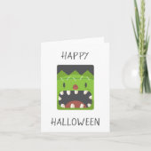 Happy Halloween Frankenstein Monster Face Karte (Vorderseite)