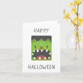 Happy Halloween Frankenstein Monster Face Karte (Gelbe Blume)