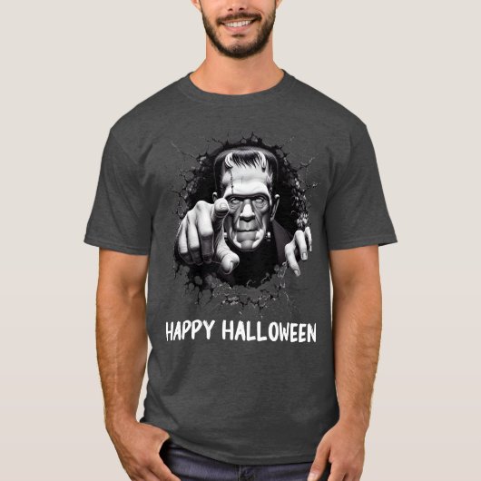 Happy Halloween Frankenstein Monster T-Shirt (Vorderseite)