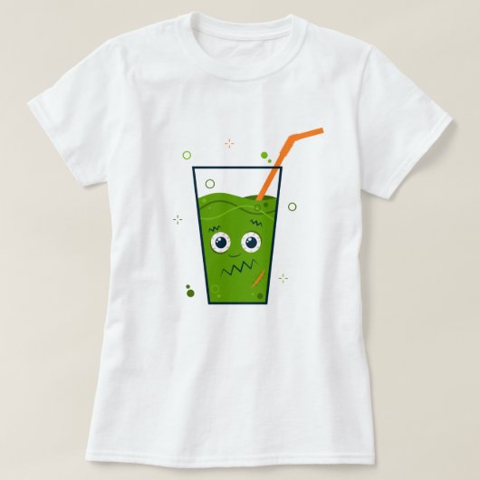 Happy Halloween | Frankenstein Straw & Drink T-Shirt (Design vorne)