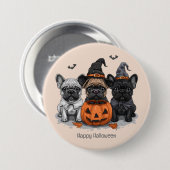 Happy Halloween French Bulldogs Button (Vorne & Hinten)