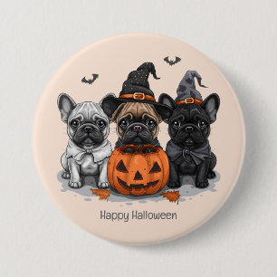 Happy Halloween French Bulldogs Button