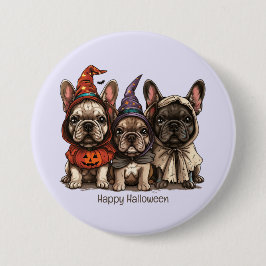 Happy Halloween French Bulldogs Button