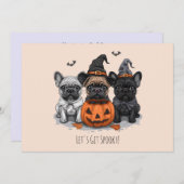Happy Halloween French Bulldogs Einladung (Vorne/Hinten)