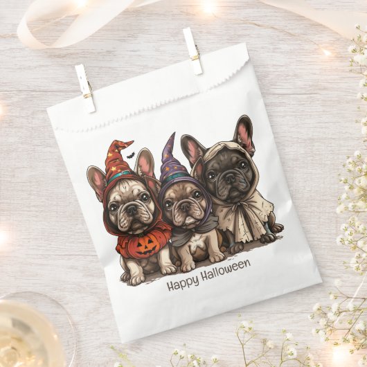 Happy Halloween French Bulldogs Geschenktütchen (Ausgeschnitten)