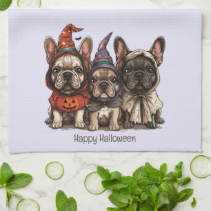 Happy Halloween French Bulldogs Geschirrtuch
