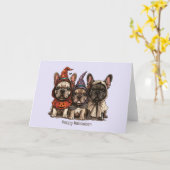Happy Halloween French Bulldogs Karte (Gelbe Blume)