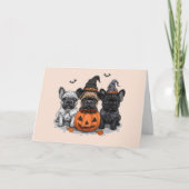Happy Halloween French Bulldogs Karte (Vorderseite)