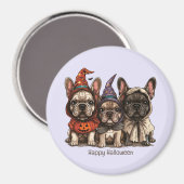 Happy Halloween French Bulldogs Magnet (Vorderseite/Rückseite)
