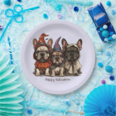 Happy Halloween French Bulldogs Pappteller (Party)