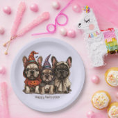 Happy Halloween French Bulldogs Pappteller (Party)