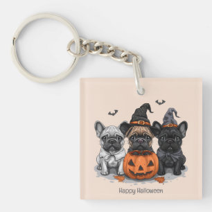 Happy Halloween French Bulldogs Schlüsselanhänger