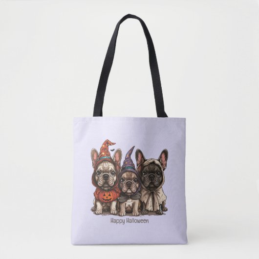 Happy Halloween French Bulldogs Tasche (Vorderseite)
