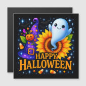 Happy Halloween Friendly Ghost Magnetic Card Magnetkarte (Vorne/Hinten)