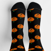 Happy Halloween, Friendly, Pumpkin Jack-o'-Lantern Socken (Oben)