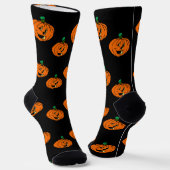Happy Halloween, Friendly, Pumpkin Jack-o'-Lantern Socken (Gewinkelt)