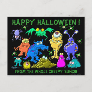 Happy Halloween Fron der ganze gruselige Haufen Postkarte