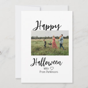Happy Halloween fügen Familienname Foto schwarz Einladung
