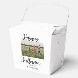 Happy Halloween fügen Familienname Foto schwarz Geschenkschachtel