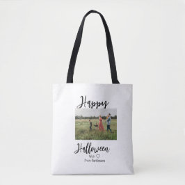 Happy Halloween fügen Familienname Foto schwarz Tasche