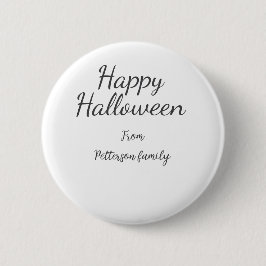 Happy Halloween fügen Familiennamen Kalligraphie m Button