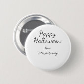 Happy Halloween fügen Familiennamen Kalligraphie m Button (Vorne & Hinten)