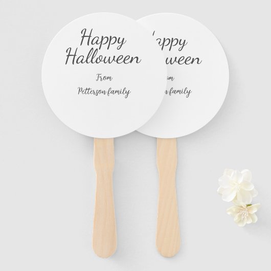Happy Halloween fügen Familiennamen Kalligraphie m Fächer (Vorne und Hinten)