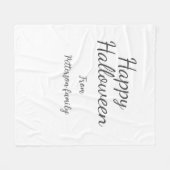 Happy Halloween fügen Familiennamen Kalligraphie m Fleecedecke (Vorderseite (Horizontal))