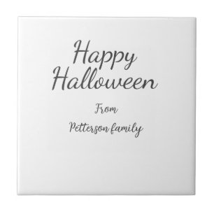 Happy Halloween fügen Familiennamen Kalligraphie m Fliese