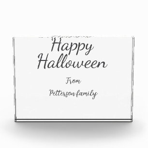 Happy Halloween fügen Familiennamen Kalligraphie m Fotoblock