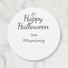 Happy Halloween fügen Familiennamen Kalligraphie m Geschenkanhänger