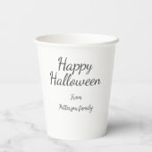 Happy Halloween fügen Familiennamen Kalligraphie m Pappbecher (Rückseite)