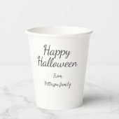 Happy Halloween fügen Familiennamen Kalligraphie m Pappbecher (Vorderseite)