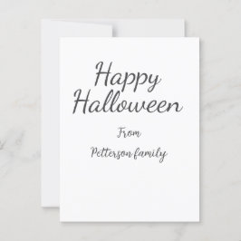 Happy Halloween fügen Familiennamen Kalligraphie m Postkarte