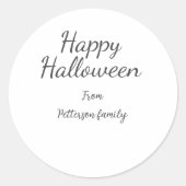 Happy Halloween fügen Familiennamen Kalligraphie m Runder Aufkleber (Vorderseite)