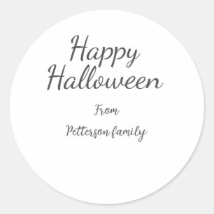 Happy Halloween fügen Familiennamen Kalligraphie m Runder Aufkleber