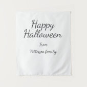 Happy Halloween fügen Familiennamen Kalligraphie m Wandteppich (Vorderseite)