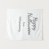 Happy Halloween fügen Familiennamen Kalligraphie m Wandteppich (Vorderseite (Horizontal))