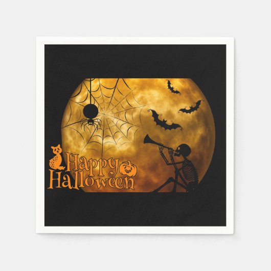 Happy Halloween Full Moon Serviette (Vorderseite)