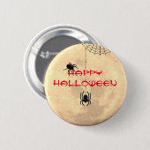 Happy Halloween Full Moon Spider Button Button (Vorne & Hinten)