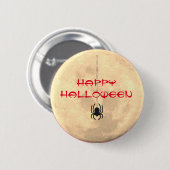 Happy Halloween Full Moon Spider Button Button (Vorne & Hinten)