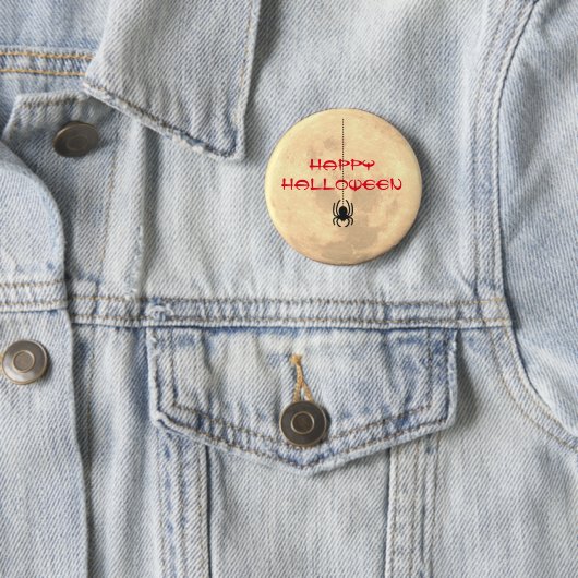 Happy Halloween Full Moon Spider Button Button (Beispiel)