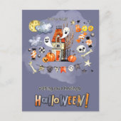 Happy Halloween. Fun Spooky House Postkarte (Vorderseite)